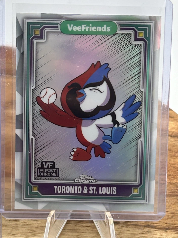 Lote de 3 tarjetas cromadas VeeFriends Topps Toronto y St. Louis x2, refractor en muy buen estado primero Foto 4 de 4