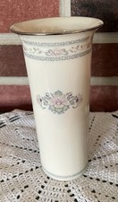 Vintage Lenox Charleston Porcelain Cylinder Vase Pastel Floral Made In USA