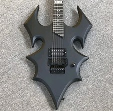 BadAss Mat Black Bat Electric Guitar Full Size 6-String ,Tremolo,Solid Wood Body