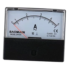  Ammeter DH-670 AC 0-5A Rectangular Ampere Needle Panel Meter Gauge Amperemeter 