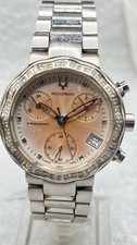 Women s Diamond Bezel Accutron By Bulova Silver Tone Date Chronograph Working
