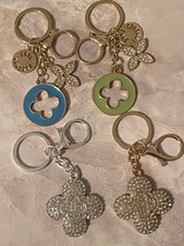 Clover Bag Charm Key Chain 4pc Set Free Shipping Mixed Metal Multi Color