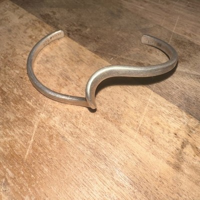 Sterling Silber Armreif Armband gedrehtes Wellenmuster Vintage Mexiko 