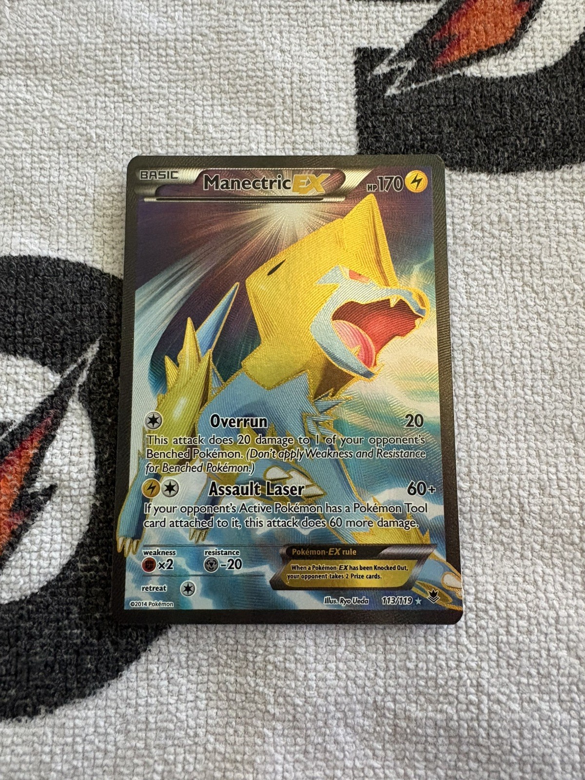 Manectric EX Full Art 113/119 XY Phantom Forces Holo LP Pokemon Card