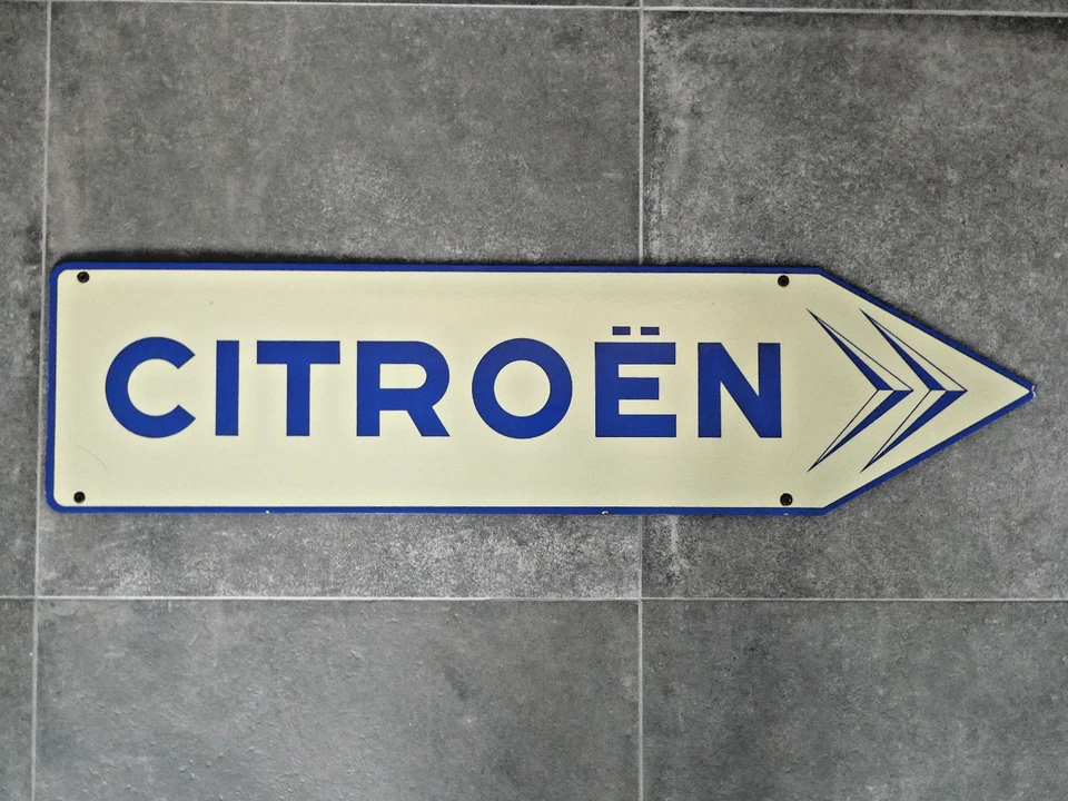 RARE ancienne plaque émaillée directionnelle CITROEN 100x25 cm - Photo 1/4