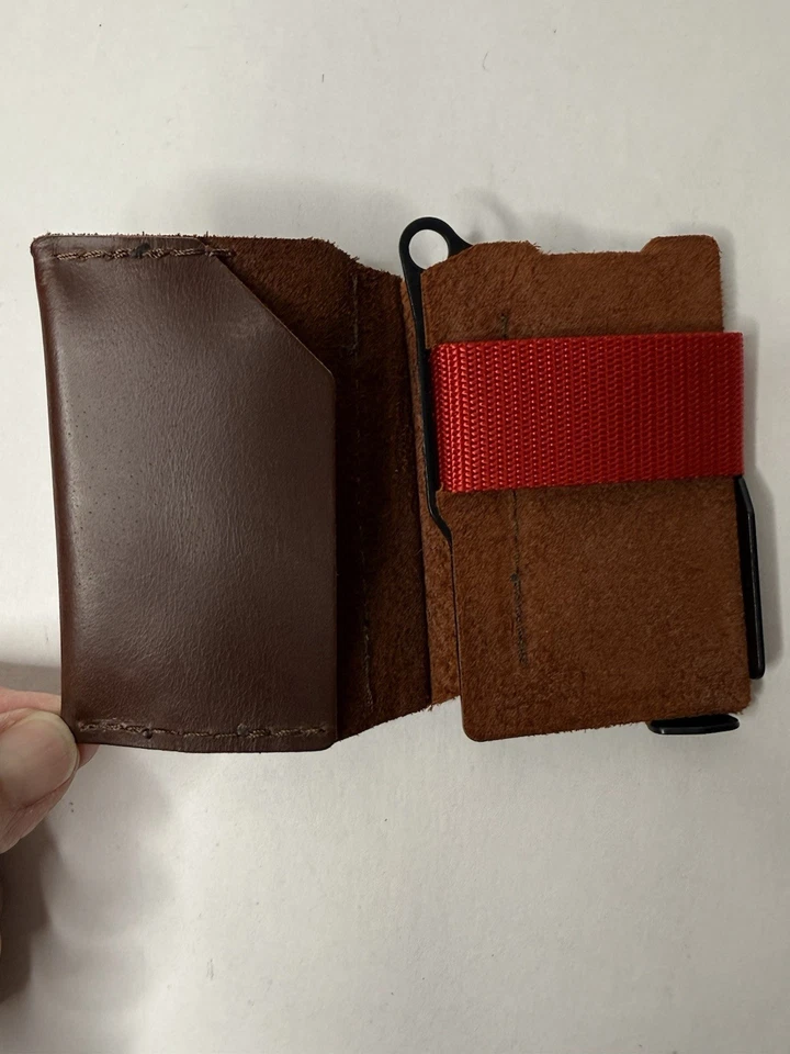 Cartera cuaderno minimalista de bajo perfil Trayvax Summit clip táctico para dinero marrón Foto 4 de 4