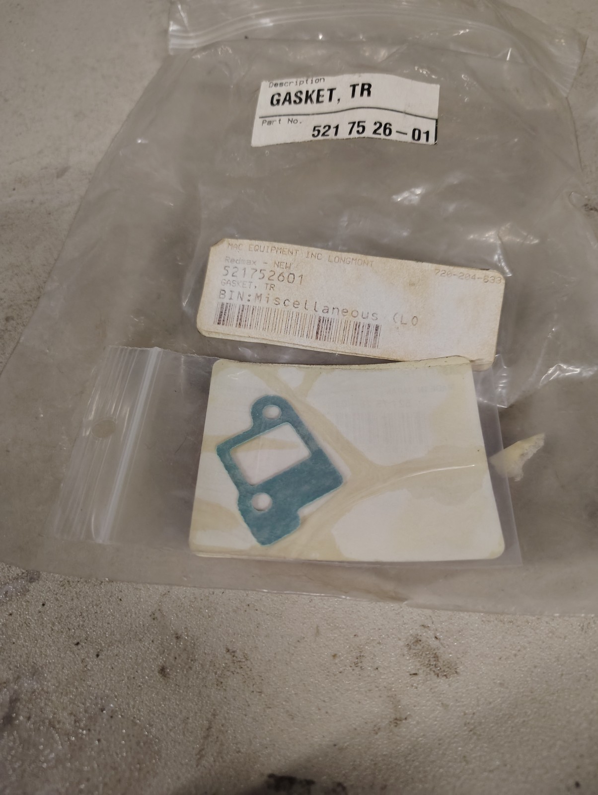 Husqvarna redmax gasket 521752601