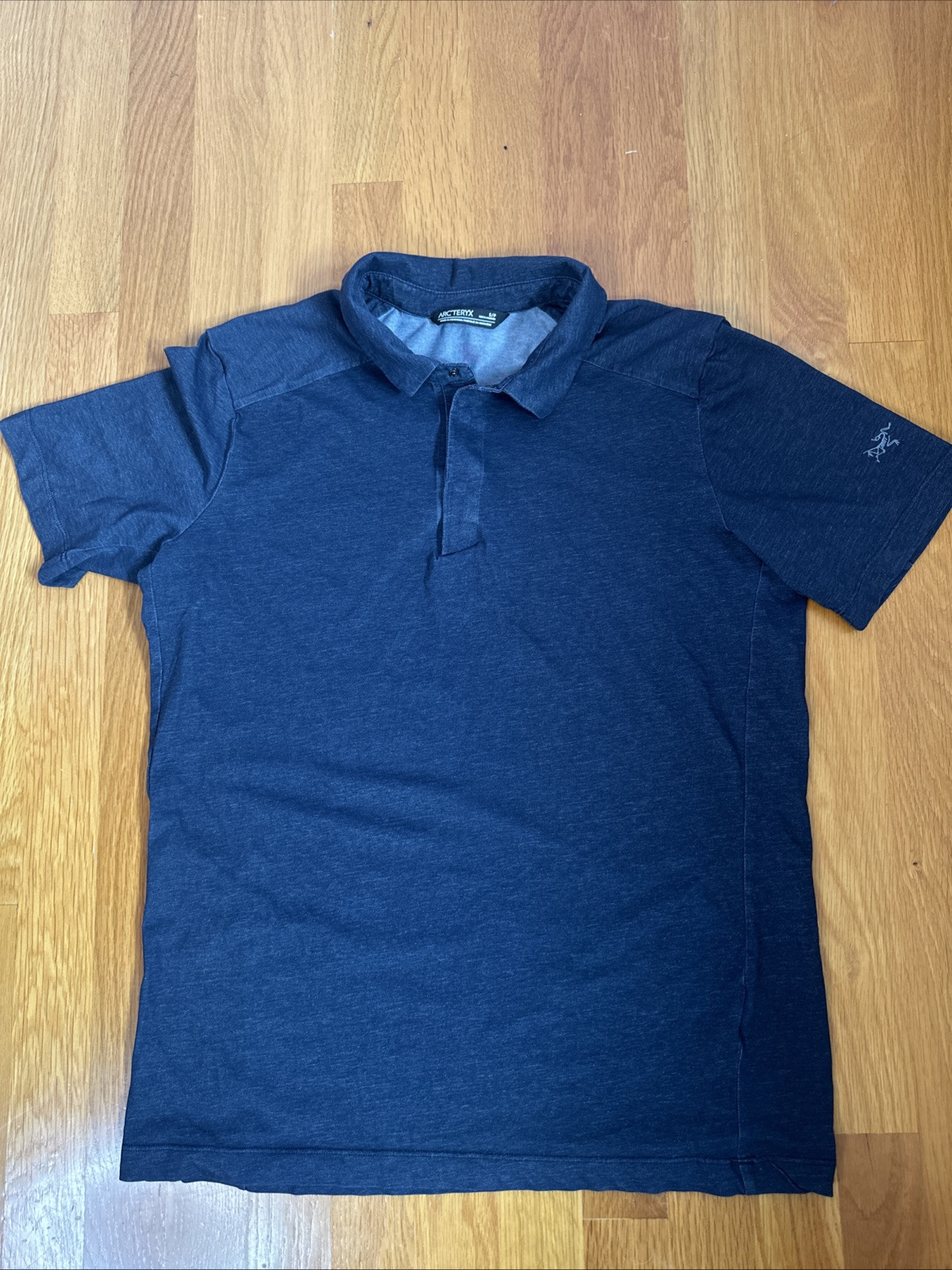 ARC'TERYX Arcteryx Polo Uomo Camicia Piccola Eris Blu Manica Corta Colletto a Scatto Golf