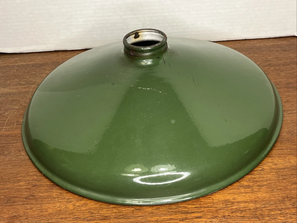Benjamin Green 14" Porcelain Enamel Lamp Shade Light 2" Fitter Farm Industrial - Image 2 of 4