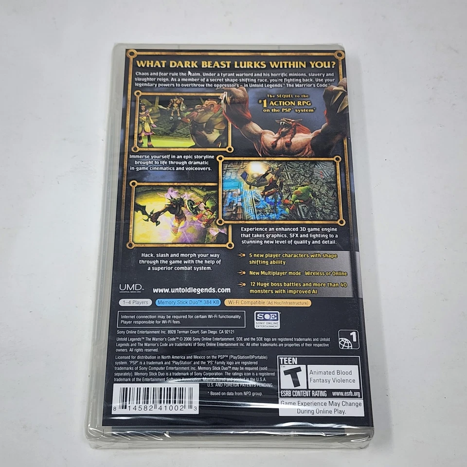 Untold Legends: The Warrior's (Sony PSP) Brand New Factory Sealed - Image 2 of 4