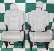 Stains 22 Telluride Gray Leather Rear Second Row Captains Bucket Seats Pair