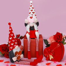 Valentine Day Decorations, 2 Pack Plush Valentine Gnomes Holding Love Sign, H...