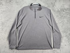 Nike Dri-Fit 1/4 Zip Pullover Men  s Large Gray Long Sleeve Athletic Golf Gym
