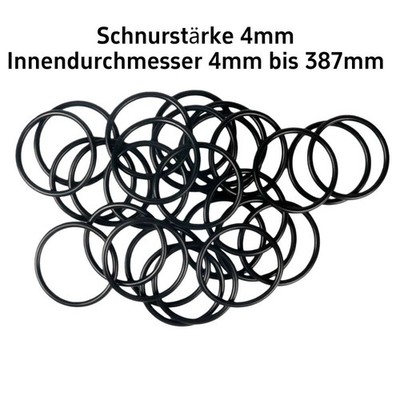 Schnurstärke 4mm O-Ringe NBR 70 Nitrilkautschuk Dichtunge 4-387mm ID Ölbeständig
