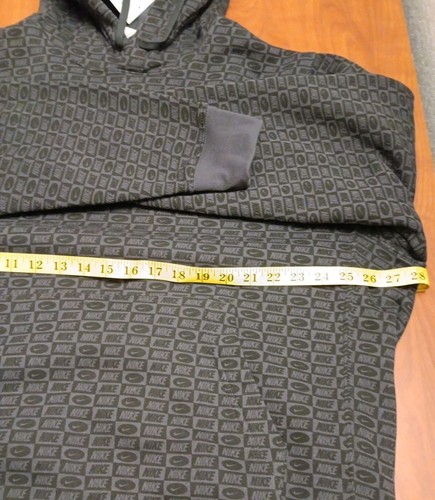 2XL Mens Nike Black Graphic Logo All-Over Hoodie Sweatshirt NWT $75 - Afbeelding 6 van 9