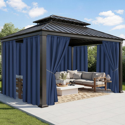 Outdoor Curtains for Patio Waterproof - 8 Panels Weatherproof Privacy outside Cu