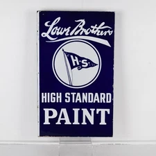 Lowe Brothers High Standard Paint Porcelain Flange Sign TAC