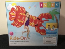Intex Giant Lobster Ride-On Pool Float 57528EP Red Orange 84" x 54" Age 3+
