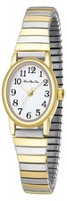 Women's Stretch Band Watch Easy Reader 30mm Analog Quartz with Stainless