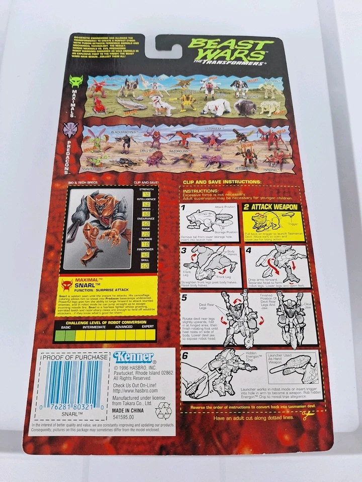 Transformers Beast Wars Snarl 1996 Vintage Figure - Image 2 of 3