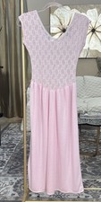 Vintage GLORIA VANDERBILT Stretch Lace Ballerina Lingerie Pink Nightgown Sz M