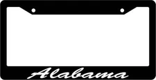 Black License Plate Frame CURSIVE Alabama Auto Accessory 1042