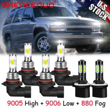 For Tahoe 2001-2006 - 6x Combo LED Headlight High Low Beam Fog Light Bulbs