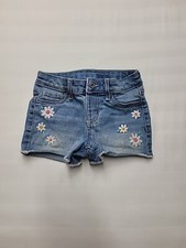 JUMPING BEANS Girls Jean Shorts FLOWER EMBROIDERED Size 5