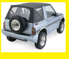 Replacement Soft Top Black W Clear Rear Windows 88-94 For Geo Tracker Sidekick