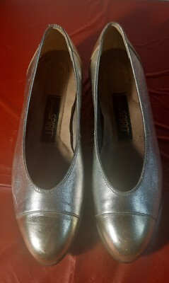 Easy Spirit Shoes Gold Silver Metallic Slip On Flats Size