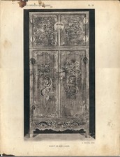 Stampa antica BUFFET MOBILE CINESE con DRAGHI CINA CHINA 1922 Antique print T. 9