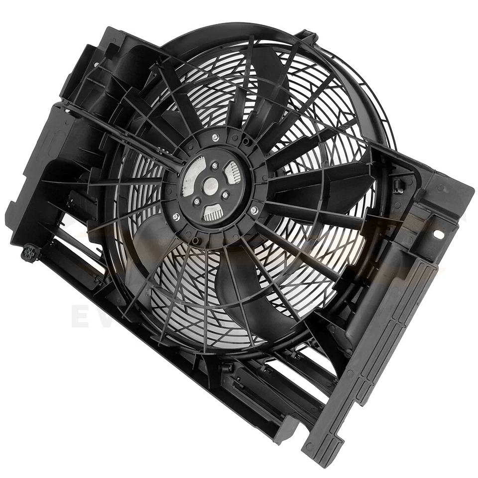 Conjunto de ventilador de refrigeración condensador de aire acondicionado motor BMW X5 2000-2006 3,0 L 4,8 L Foto 3 de 4