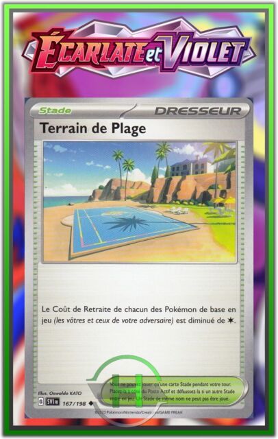 Terrain de Plage - EV1:Écarlate et Violet - 167/198 - Carte Pokémon FR Neuve