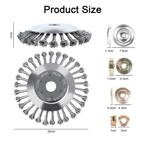 Unkrautbürste Für Stihl 150×25,4mm / 200×25,4 mm Silber Motorsense Freischneider - Bild 11 von 12