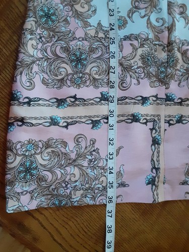 SCARLETT Paisley Print Shift Dress (6) Peach Pink Blue Brown Multi Lined BackZip - Picture 10 of 12