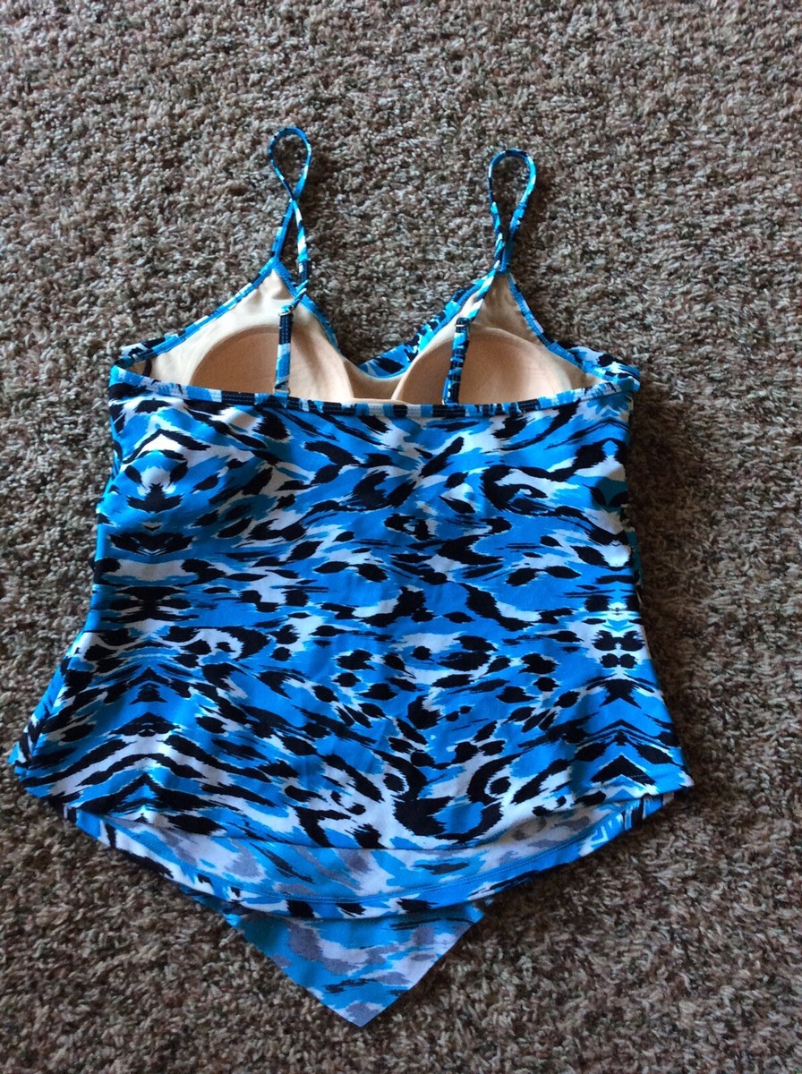Ceeb Tankini Top Size 12 EUC Blue View 2