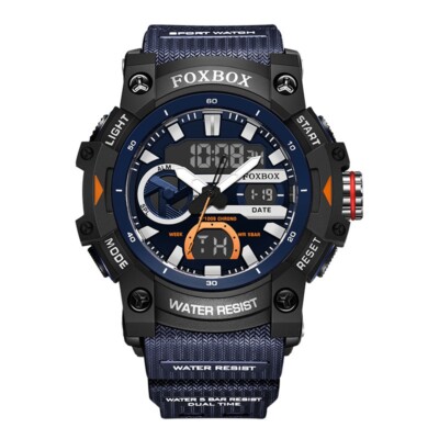Men's Watch Big Dial Quartz Digital Analog Luminous Waterproof Sports Wristwatch