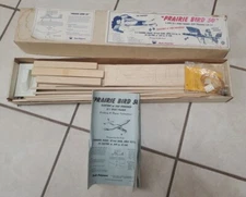 Vintage PECK POLYMERS PRAIRIE BIRD 50 Balsa Airplane Model Kit 49" - AS IS *READ