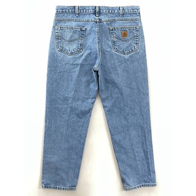 Carhartt Mens B17 STW Tapered Leg Jeans Blue 5 Pocket Relaxed Fit