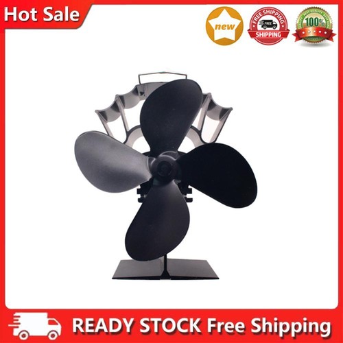 4-Blade Automatic Heat Powered Stove Fan Energy-Saving Wood Fireplace Fans