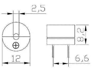 Mini altavoz de alarma componente acústico zumbador pasivo Arduino 3V 5V 12V 10 un. Foto 2 de 4