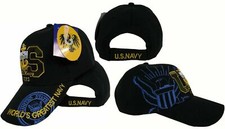 Embroidered Black US Navy Anchor 1775 Emblem baseball style hat cap