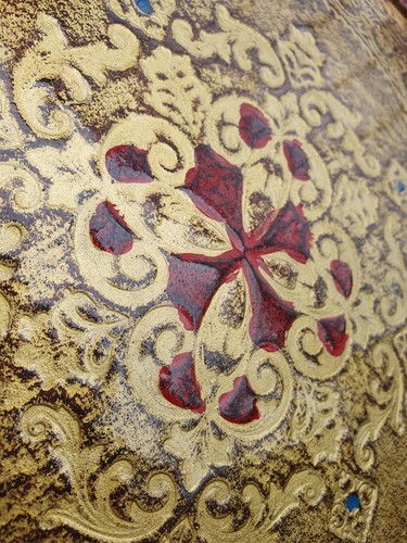 Vassoio Fiorentino Italiano Vintage Decorativo Oro Dorato Vassoio in Legno,... - Foto 4 di 16