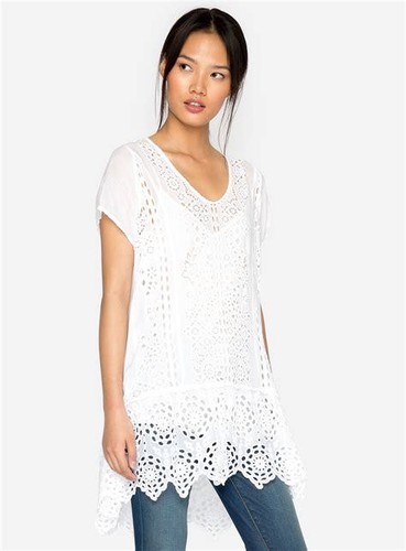 Buy Johnny Was Tunic XS-S White Eyelet 