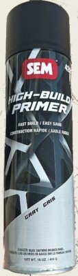 SEM High-Build Gray Primer - 16 oz | For Steel, Aluminum, Fiberglass & Plastic