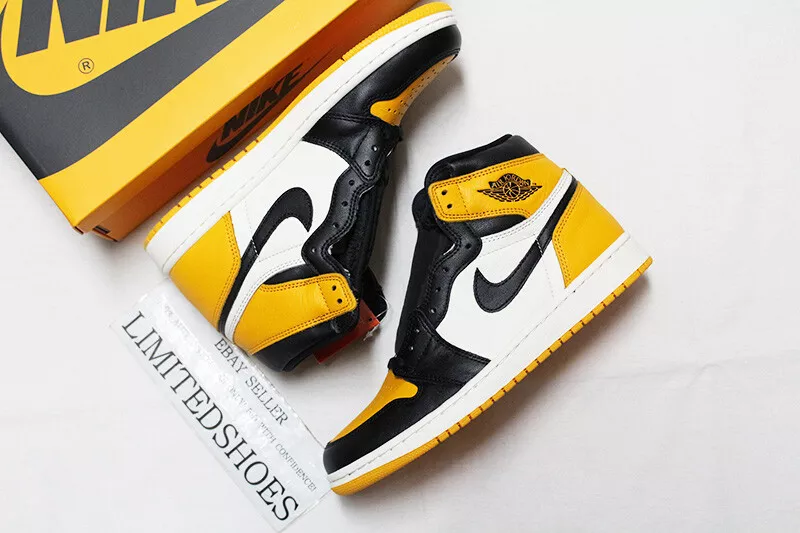 2022 Nike Air Jordan 1 Retro High OG &#034;Taxi&#034; Yellow Toe 555088-711 Men |