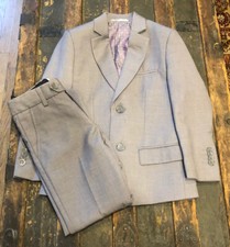 Designer Issac Mizrahi Boys Polyester Wool Blend Gray Size 6 2 Piece Suit