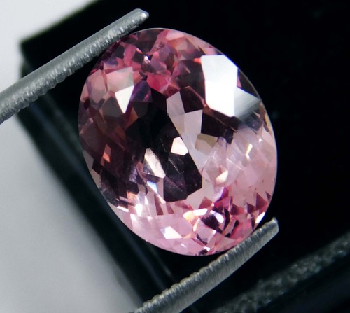 Certified 7.20 Ct Natural Brazilian Rose Pink Morganite Oval Cut Gemstone - Imagen 2 de 15