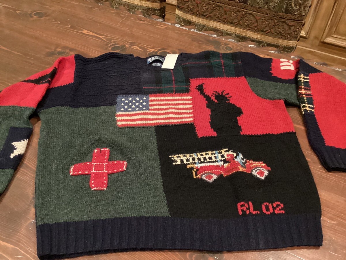 Polo Ralph Lauren Wool Vintage Sweater. 9-11 Memorial. Size Medium