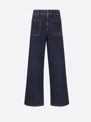 $2000 NEW CHRISTIAN DIOR DENIM COUTURE FLARED JEAN WIDE LEG